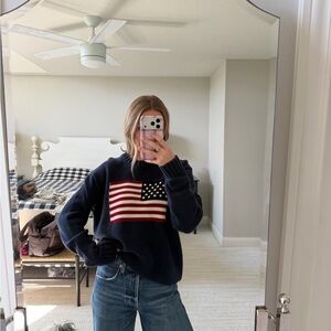 Brandy Melville Navy Sweater with American Flag